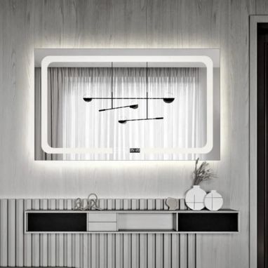 DUSEL Зеркало с подогревом, LED подсветкой Smart, часами и температурой DE-M3001 65x80 см